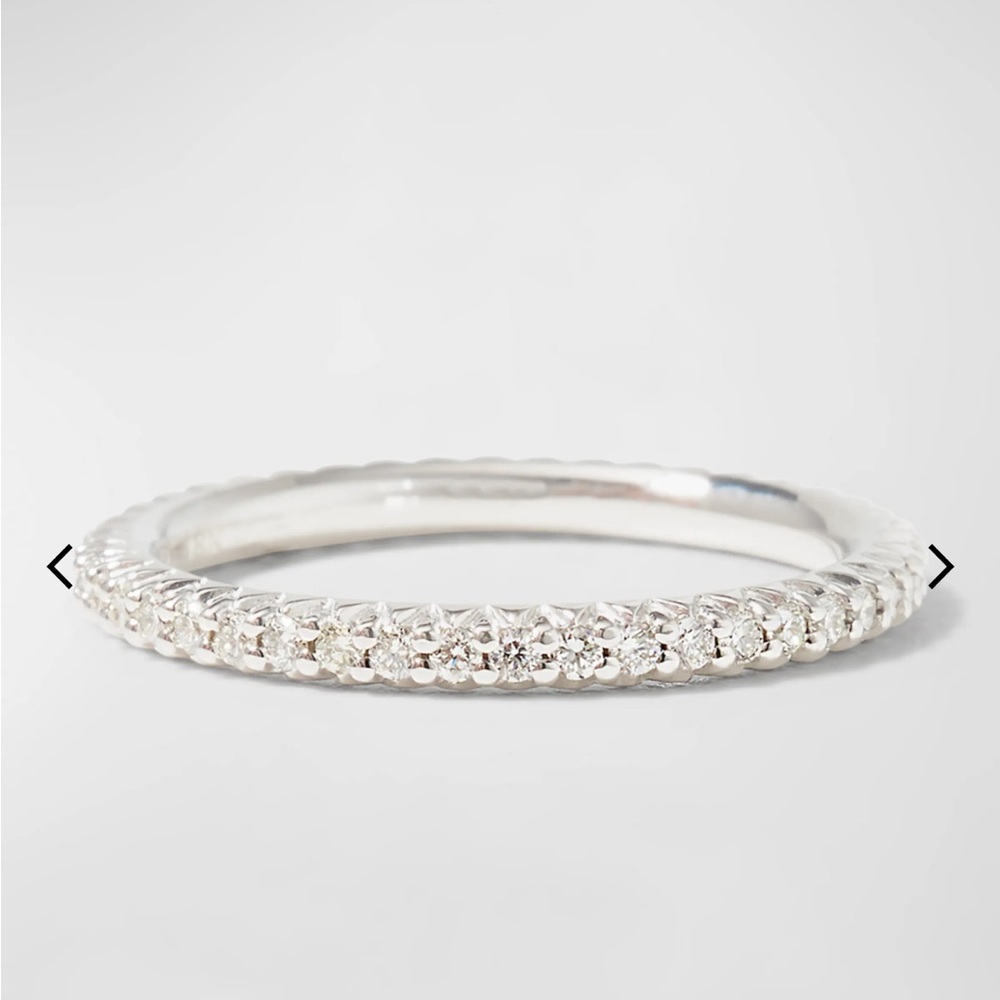 Roberto Coin micro pave diamond band white gold.  7.75